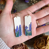 *NEW* Lavender Floral Rectangle Earrings (OOAK)