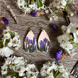 Lavender Floral Teardrop Earrings (OOAK)
