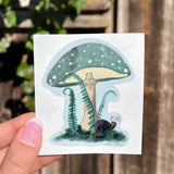 Green Mushroom with Snail Sticker - Simply Affinity