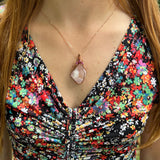 Pink Druzy and Ruby Wire-Wrapped Pendant - Ready to Ship - Simply Affinity