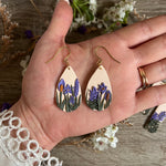 Lavender Floral Teardrop Earrings (OOAK)