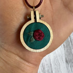 Pre-Order - Mini Embroidered Red Rose Necklace - Simply Affinity