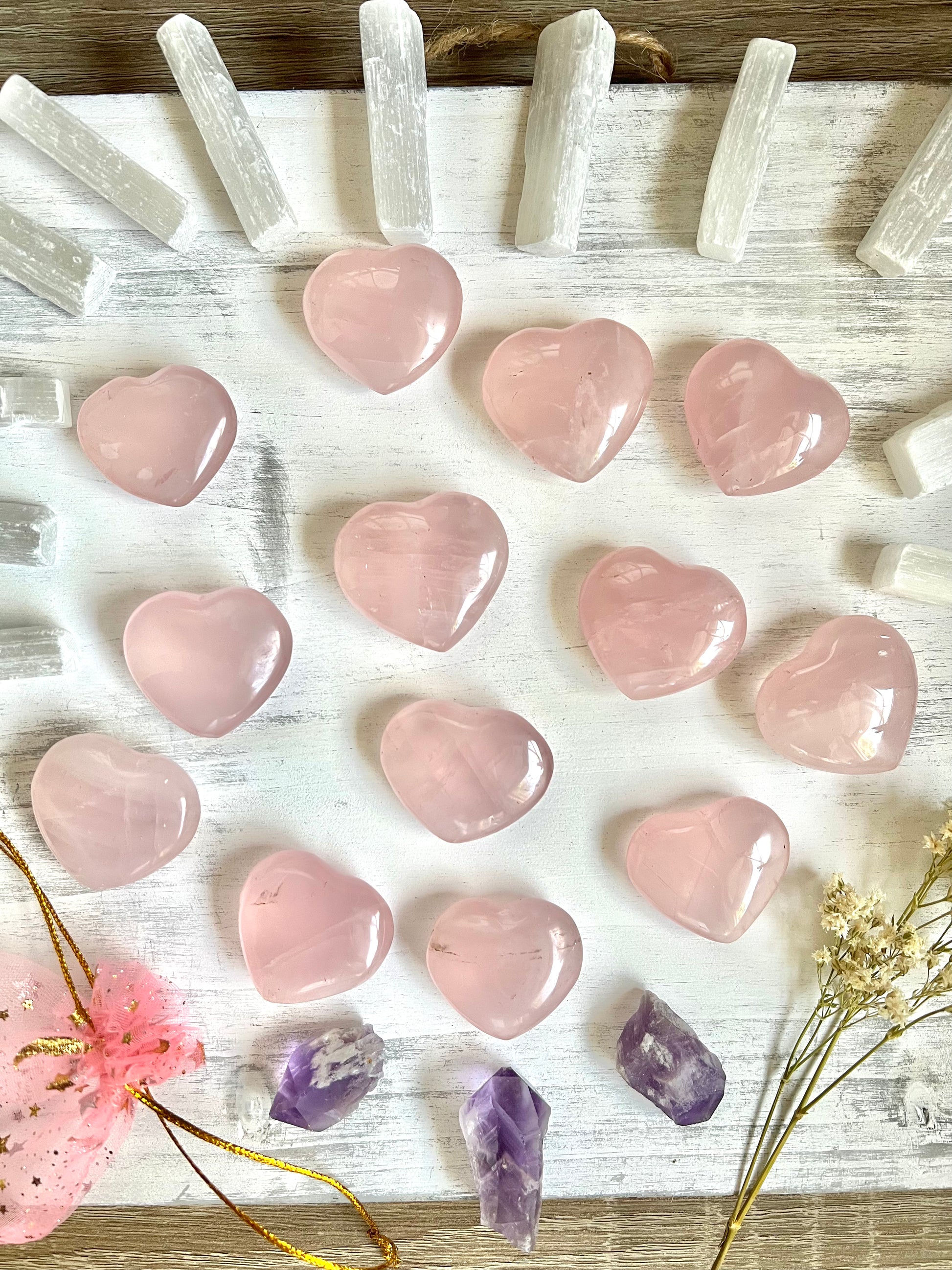 Small Rose Quartz Heart - (1 piece intuitively chosen) - Simply Affinity
