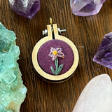 Mini Embroidered Purple Flower Necklace - Simply Affinity