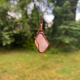 Pink Druzy and Ruby Wire-Wrapped Pendant - Ready to Ship - Simply Affinity