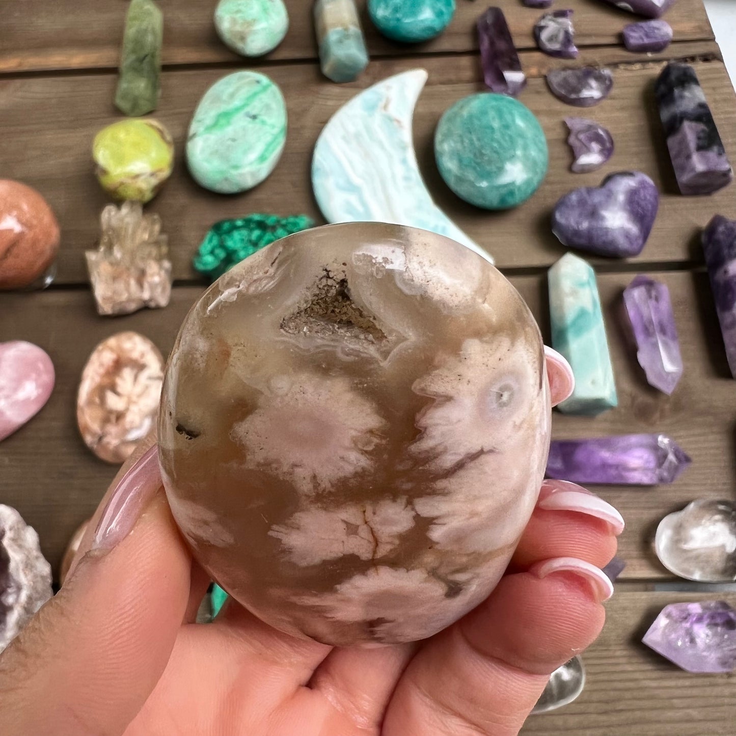 Flower Agate Palm Stone (#33) - Simply Affinity