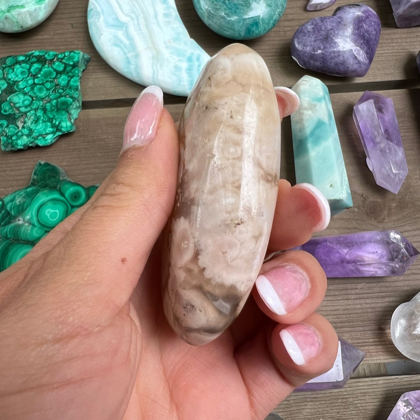 Flower Agate Palm Stone (#33) - Simply Affinity