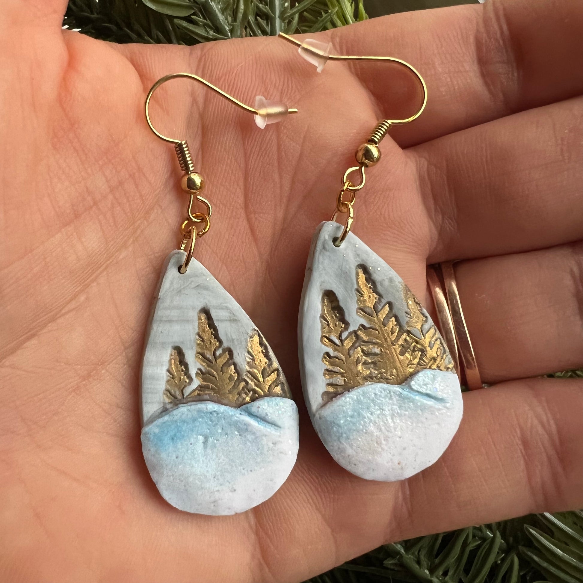 Snowy Hills - Polymer Clay Earrings - Simply Affinity