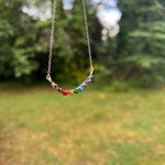 Rainbow Gemstone U-Bar Necklace in Sterling Silver - Preorder Only - Simply Affinity