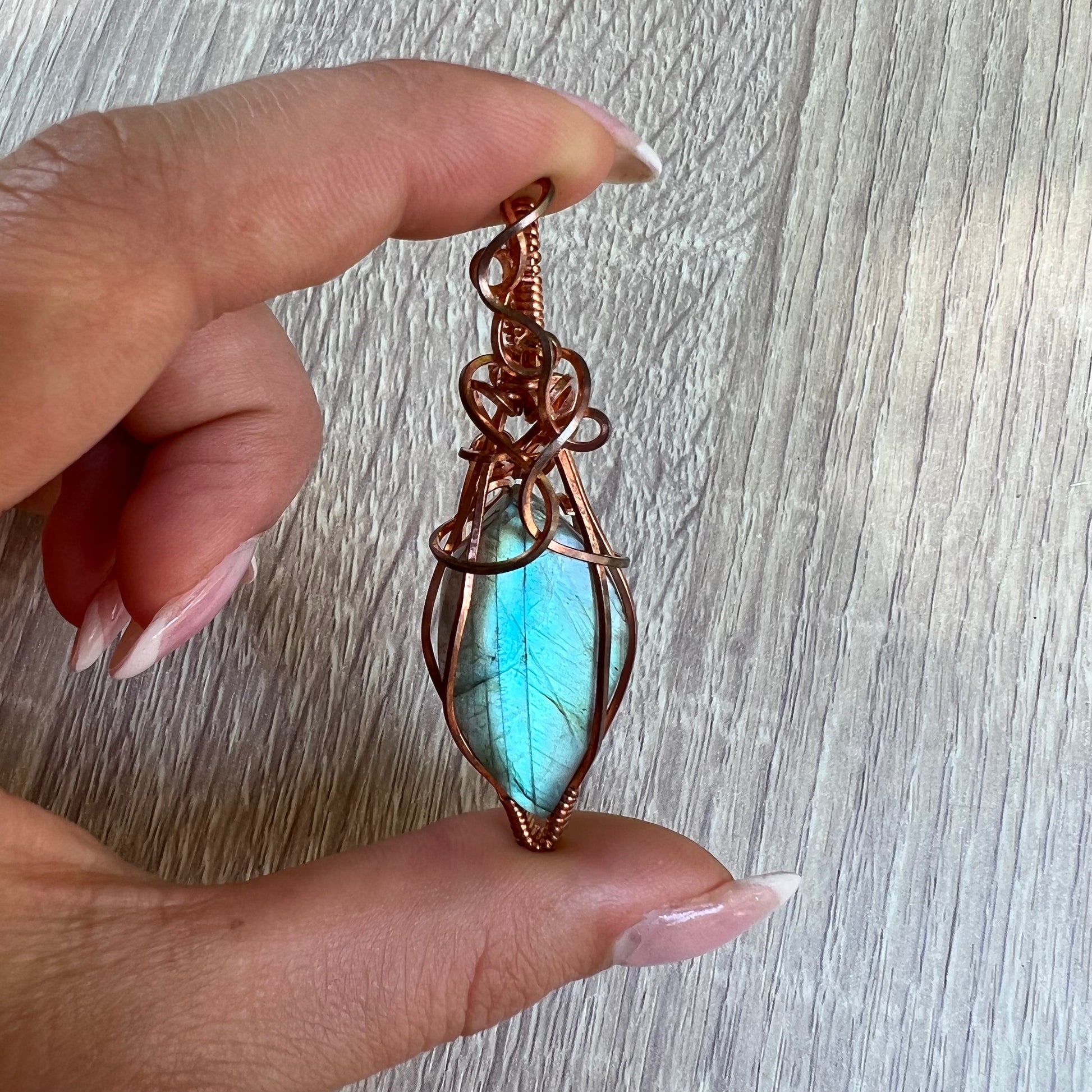 Handmade Wire-Wrapped Labradorite Pendant - Ready to Ship - Simply Affinity