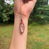 Rose Quartz and Garnet Wire-Wrapped Pendant - Ready to Ship - Simply Affinity
