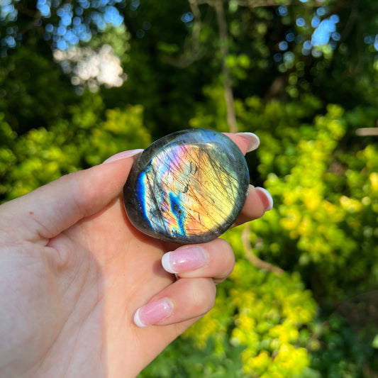 Rainbow Labradorite Palm Stone (#319) - Simply Affinity