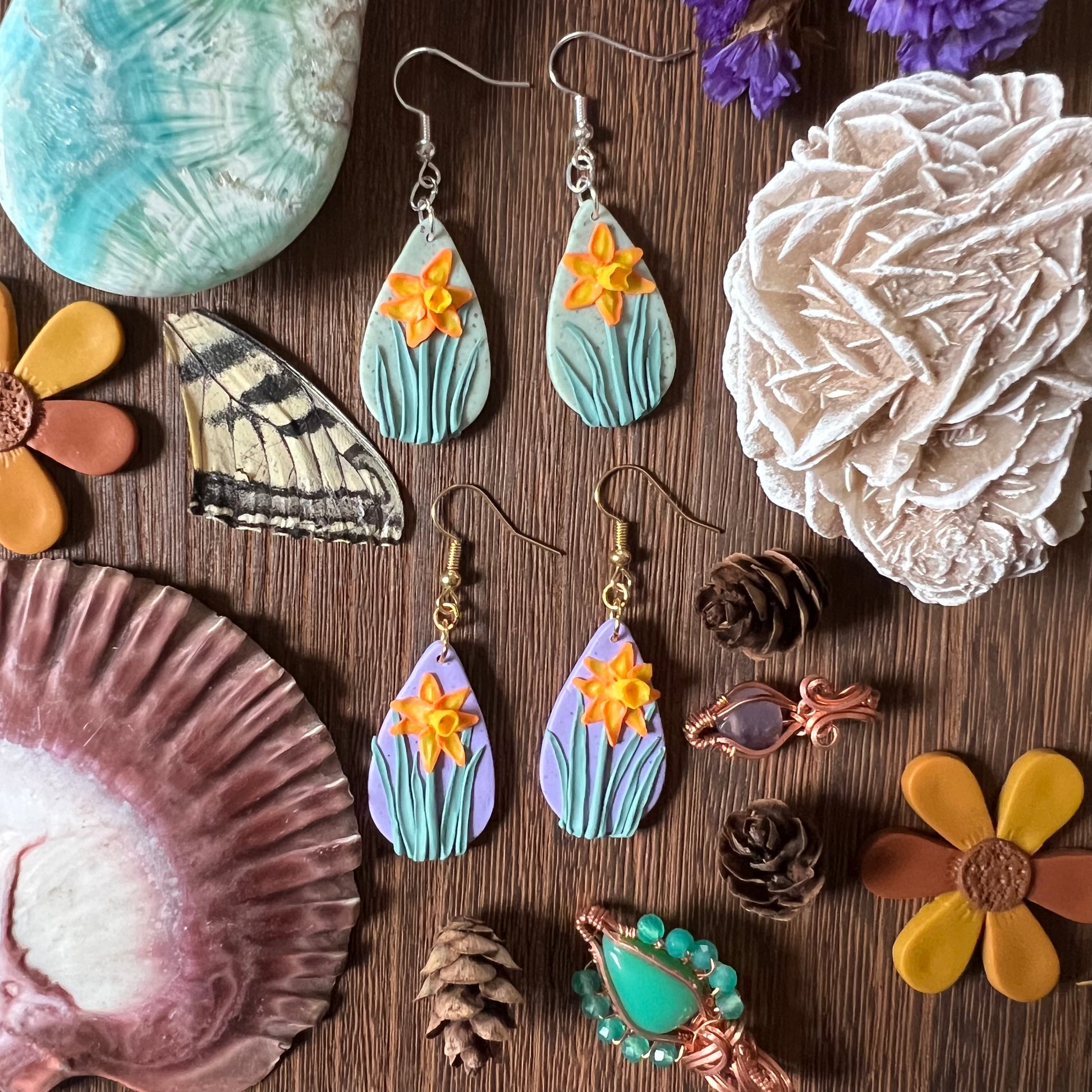 Daffodil Earrings - Hand-Sculpted - Simply Affinity