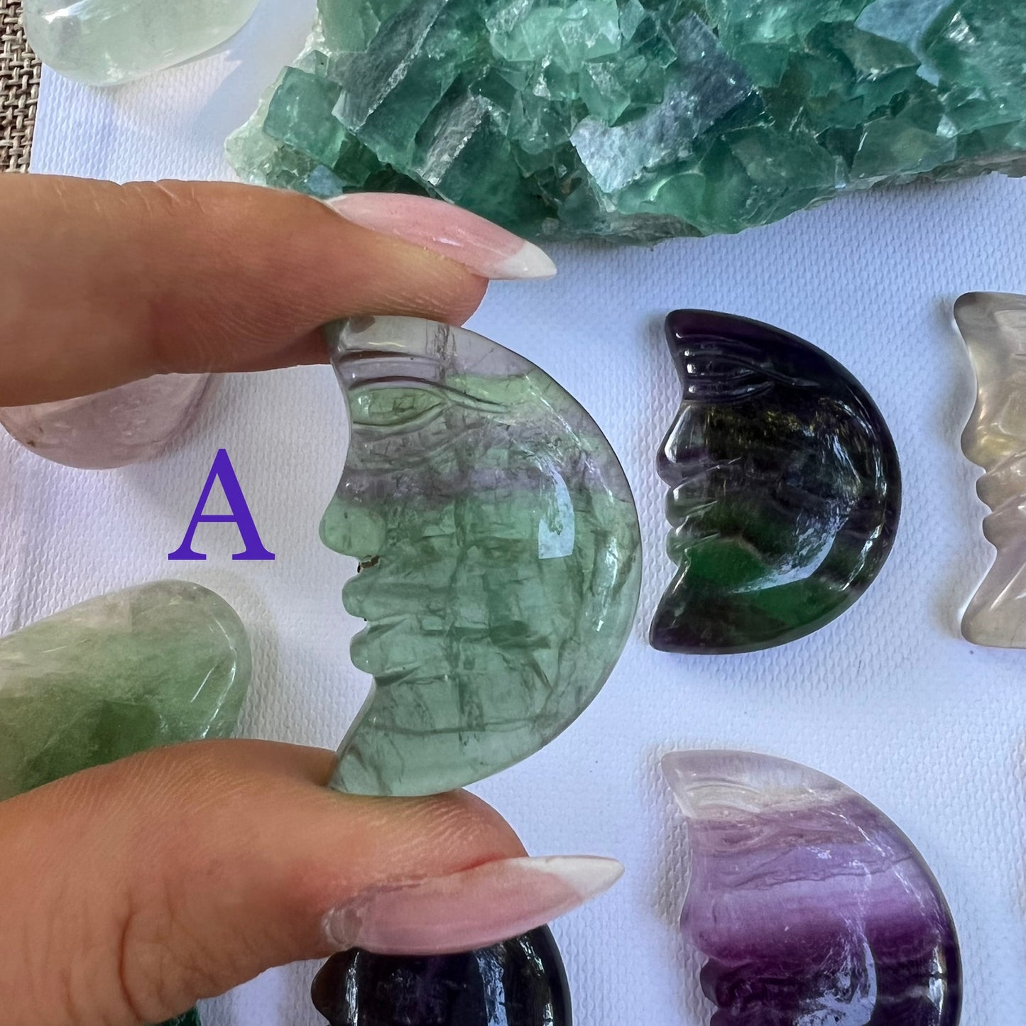Rainbow Fluorite Moons (Choose your Favorites) - Simply Affinity