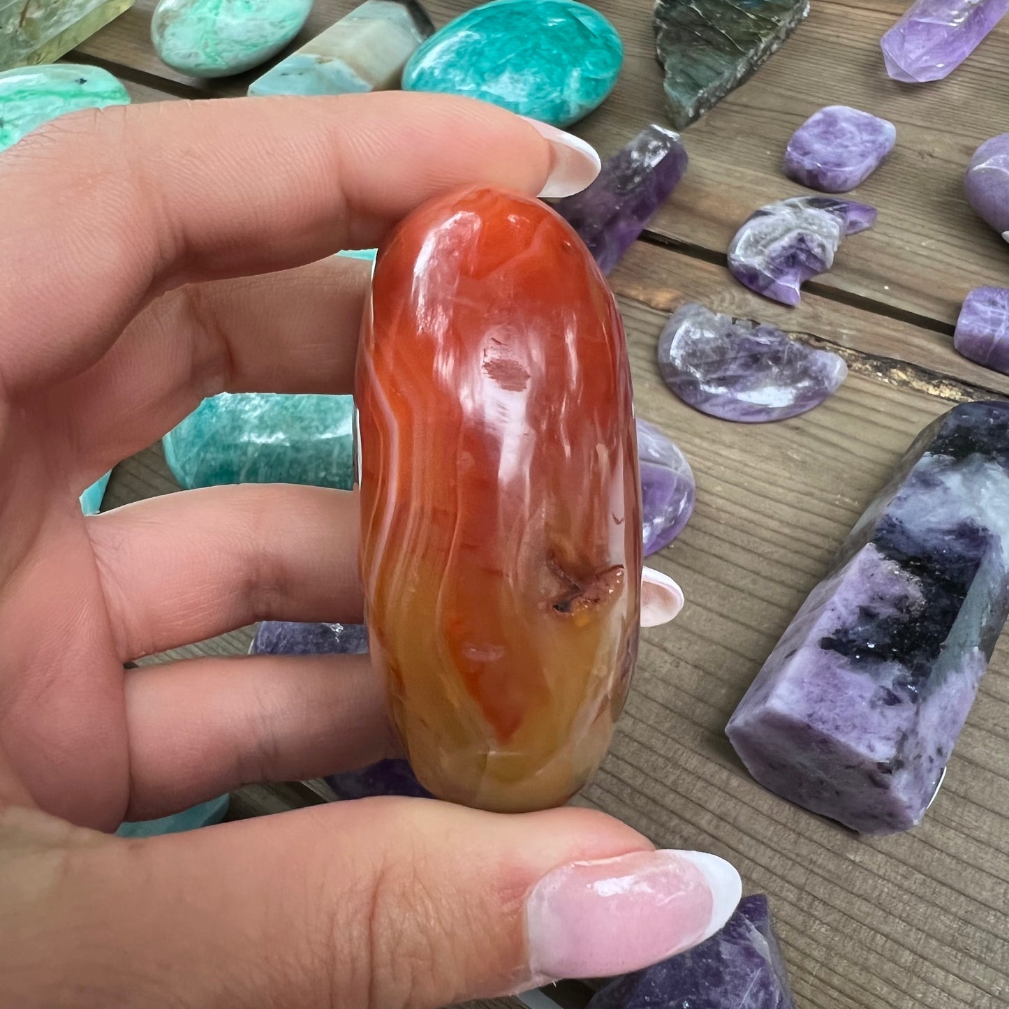 Carnelian Palm Stone (#12) - Simply Affinity