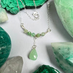 Dainty Chrysoprase Necklace in Sterling Silver - Ready to Ship - Simply Affinity
