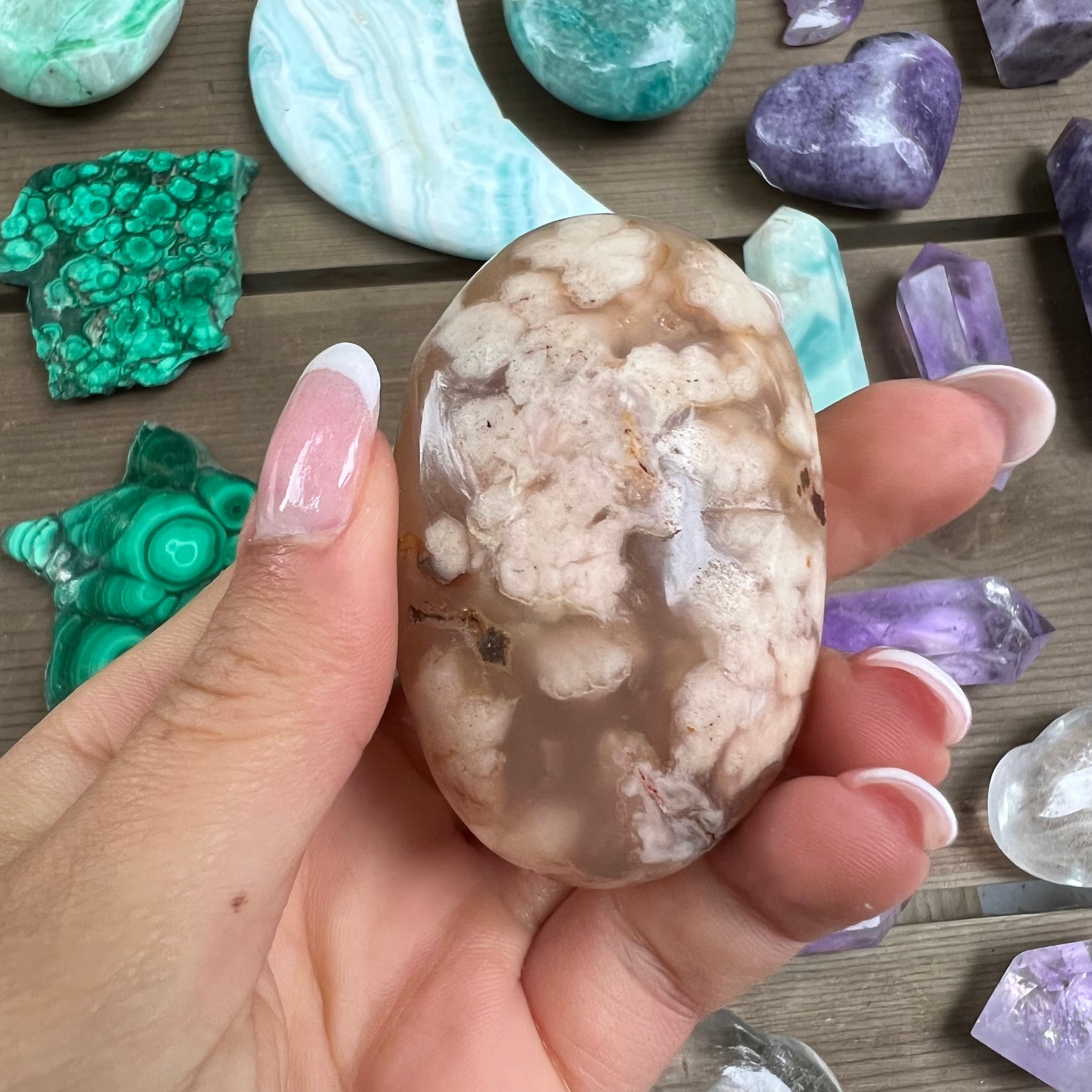 Flower Agate Palm Stone (#21) - Simply Affinity