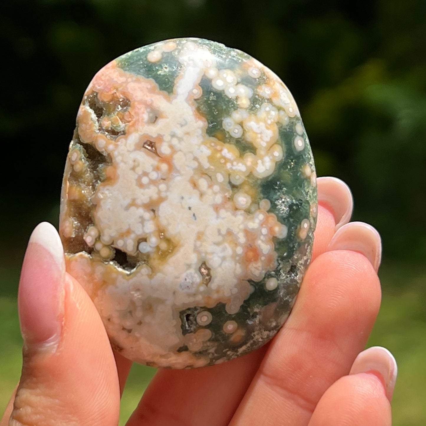 Ocean Jasper Palm Stone (#25e) - Simply Affinity