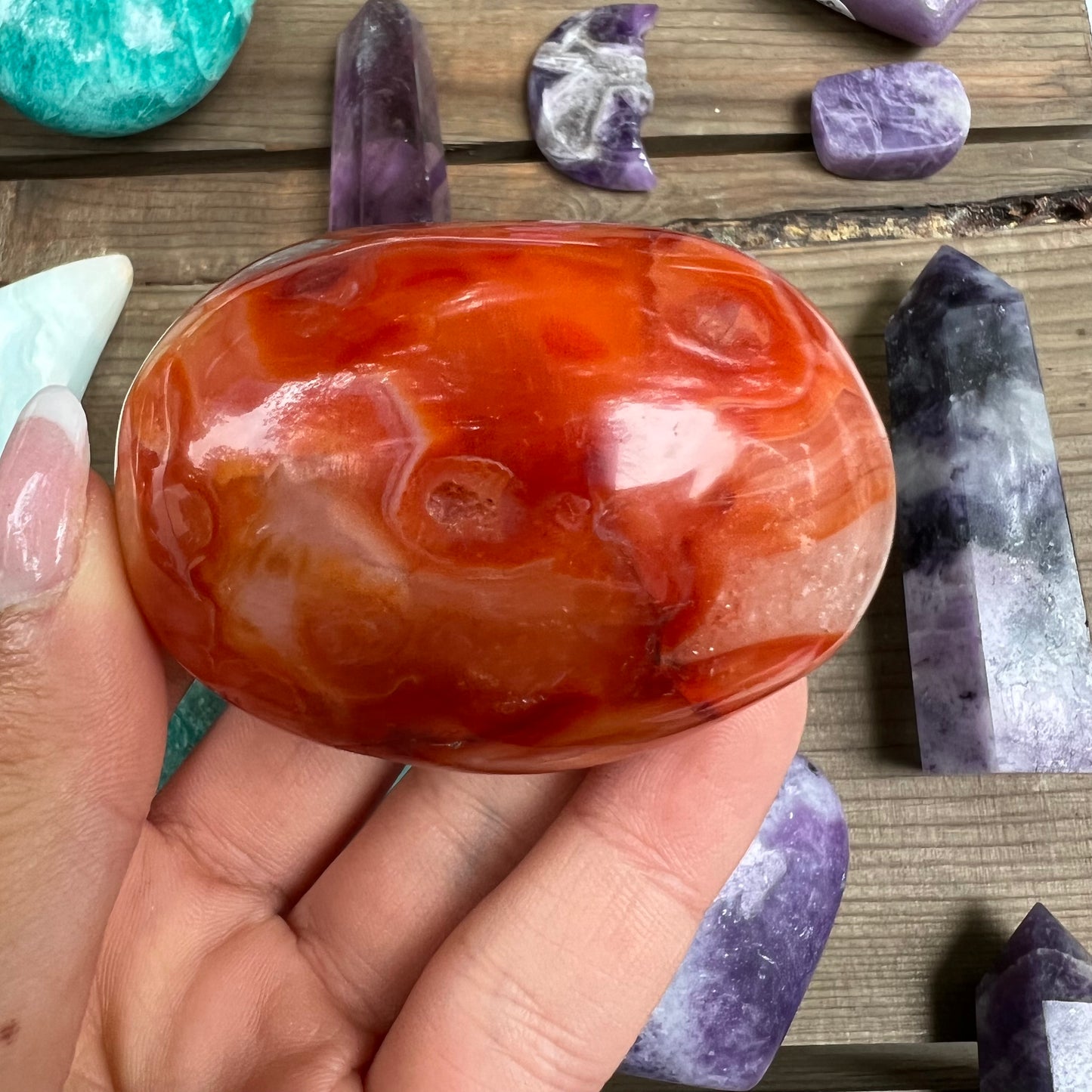 Carnelian Palm Stone (#11) - Simply Affinity