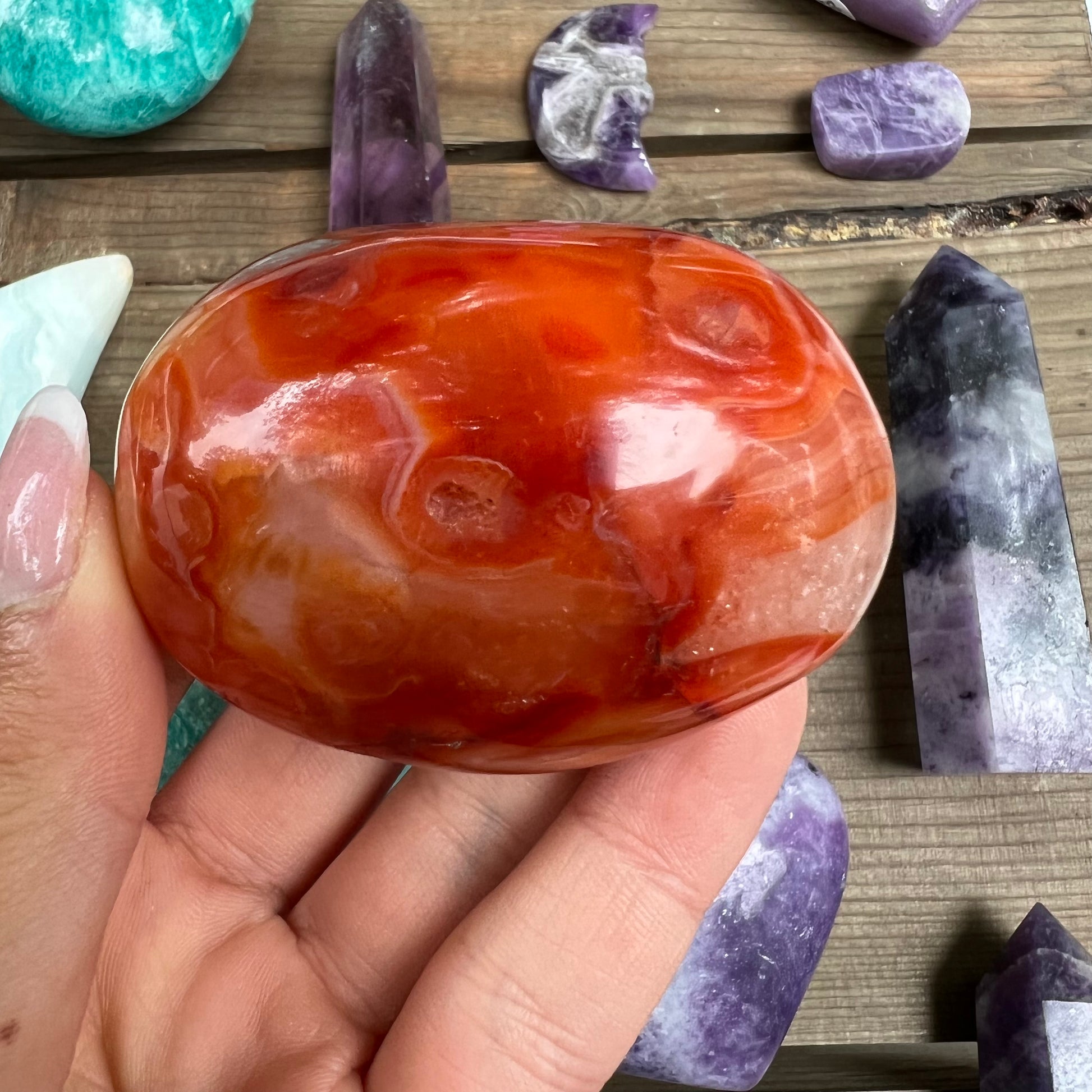 Carnelian Palm Stone (#11) - Simply Affinity
