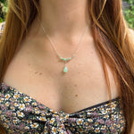 Dainty Chrysoprase Necklace in Sterling Silver - Ready to Ship - Simply Affinity