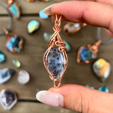 Dendritic Opal Wire-Wrapped Pendant - Simply Affinity