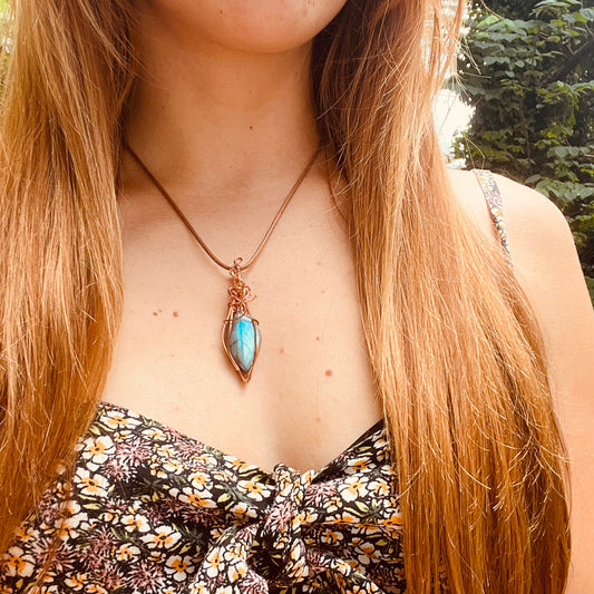 Handmade Wire-Wrapped Labradorite Pendant - Ready to Ship - Simply Affinity