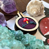 Mini Embroidered Mushroom Necklace - Simply Affinity