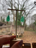 Garnet Sand Polymer Clay Earrings with Garnet Dangles - Simply Affinity