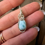 Larimar Pendant Wire-Wrapped in Sterling Silver - Simply Affinity