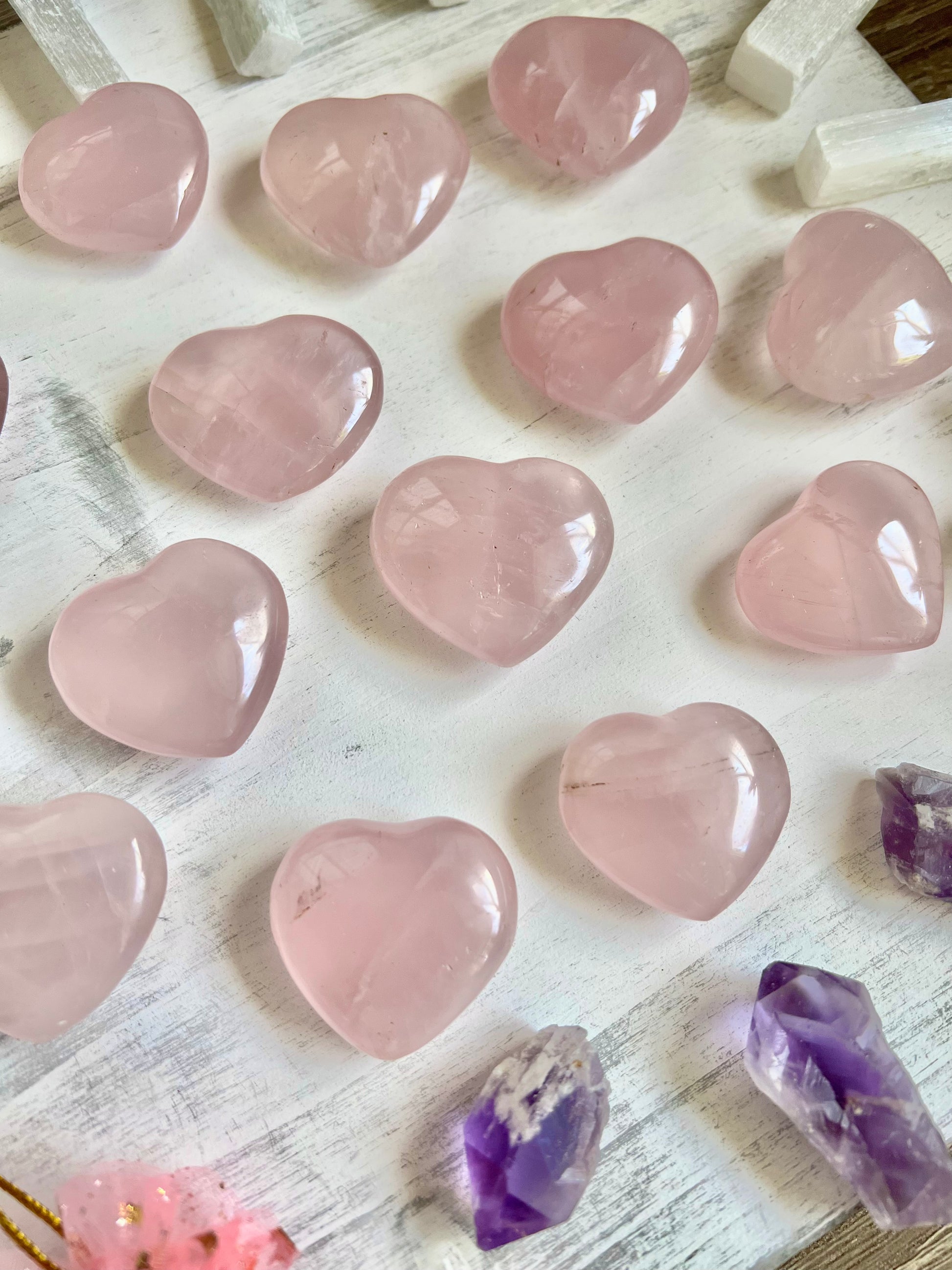 Small Rose Quartz Heart - (1 piece intuitively chosen) - Simply Affinity