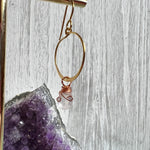 Rose Quartz Hoop Dangle Earrings - Ready to Ship - Simply Affinity