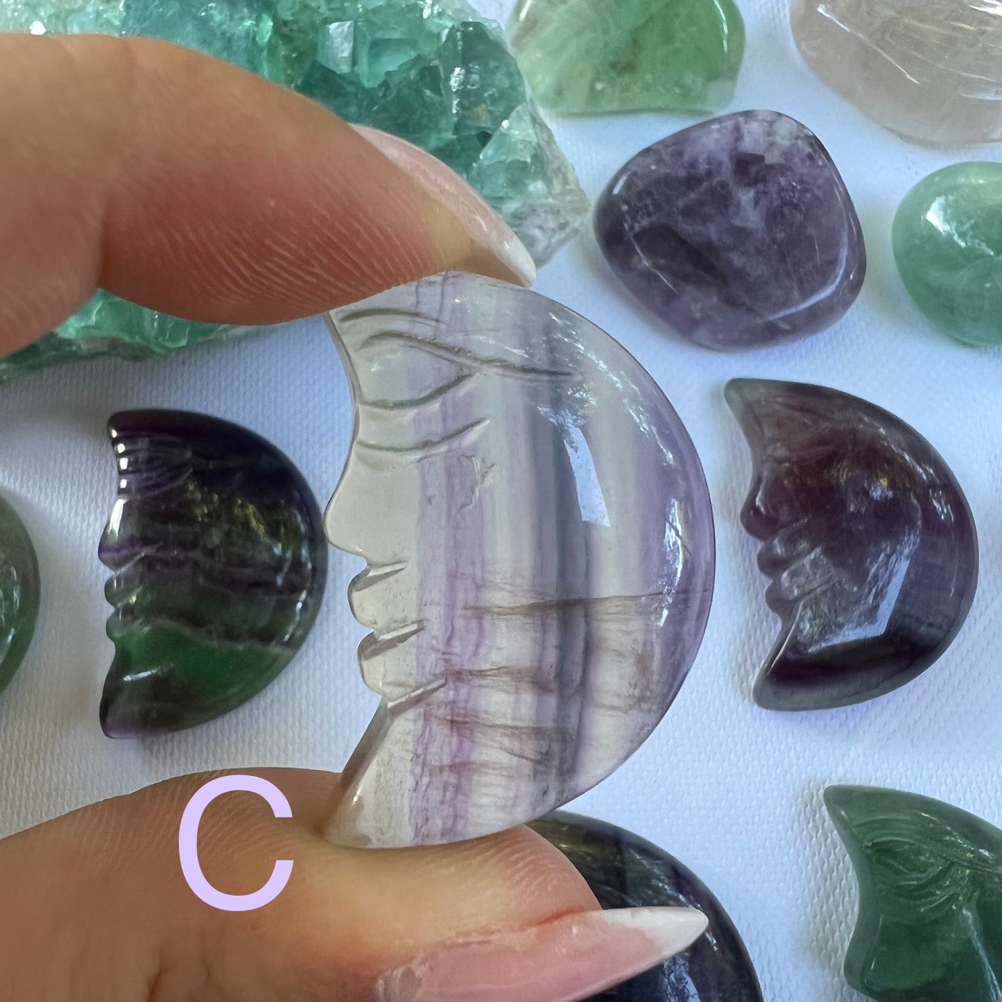 Rainbow Fluorite Moons (Choose your Favorites) - Simply Affinity