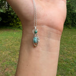 Mini Larimar & Turquoise Wire-Wrapped Pendant on Sterling Silver Chain - Simply Affinity