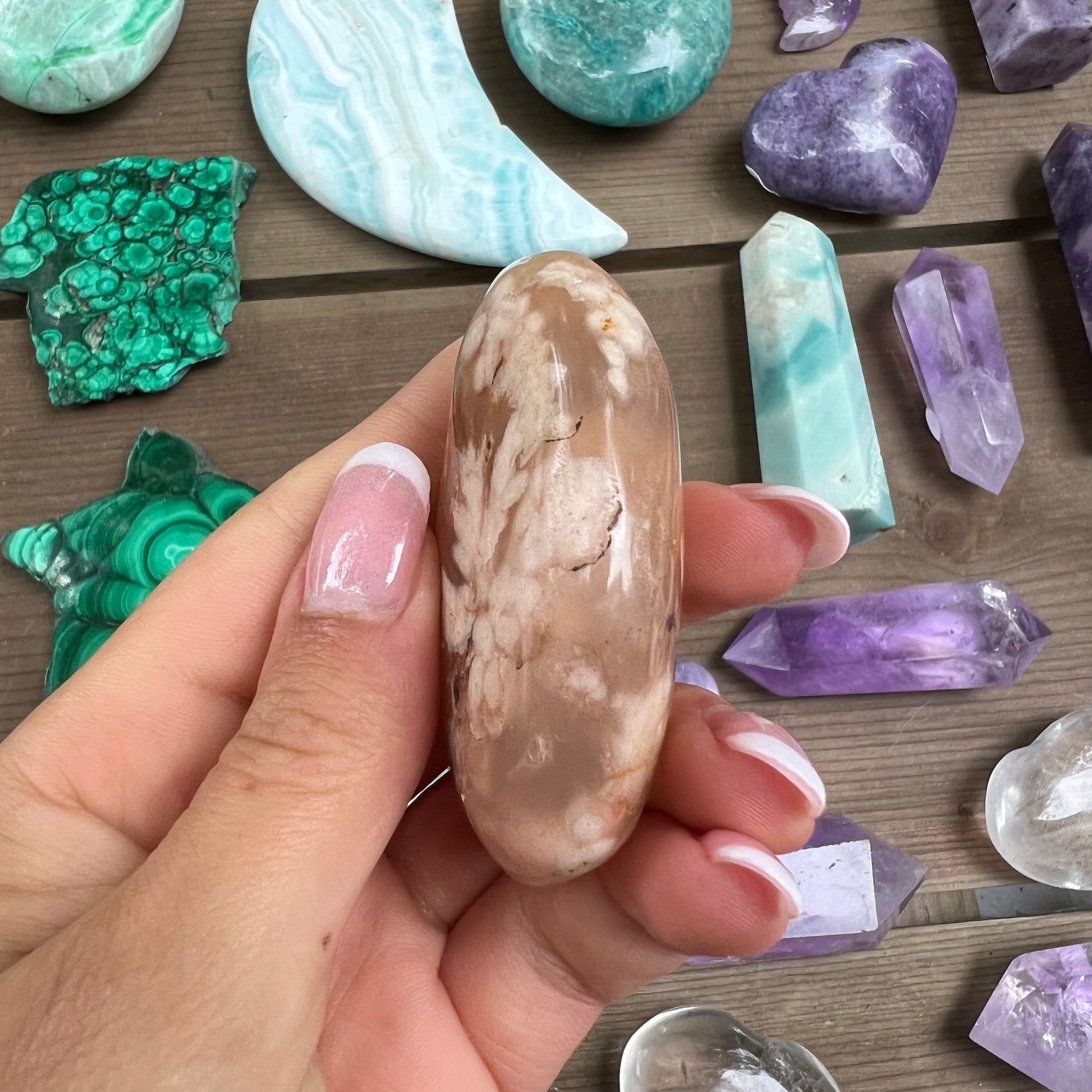 Flower Agate Palm Stone (#21) - Simply Affinity