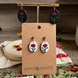 Red Rose Earrings - Hand-Sculpted - Simply Affinity