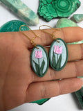 Handmade Polymer Clay Earrings - Framed Tulips - Ready to Ship - Simply Affinity