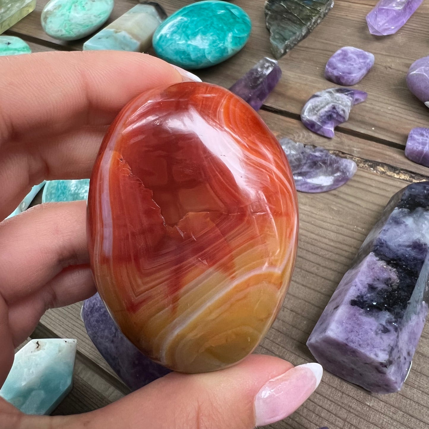 Carnelian Palm Stone (#12) - Simply Affinity