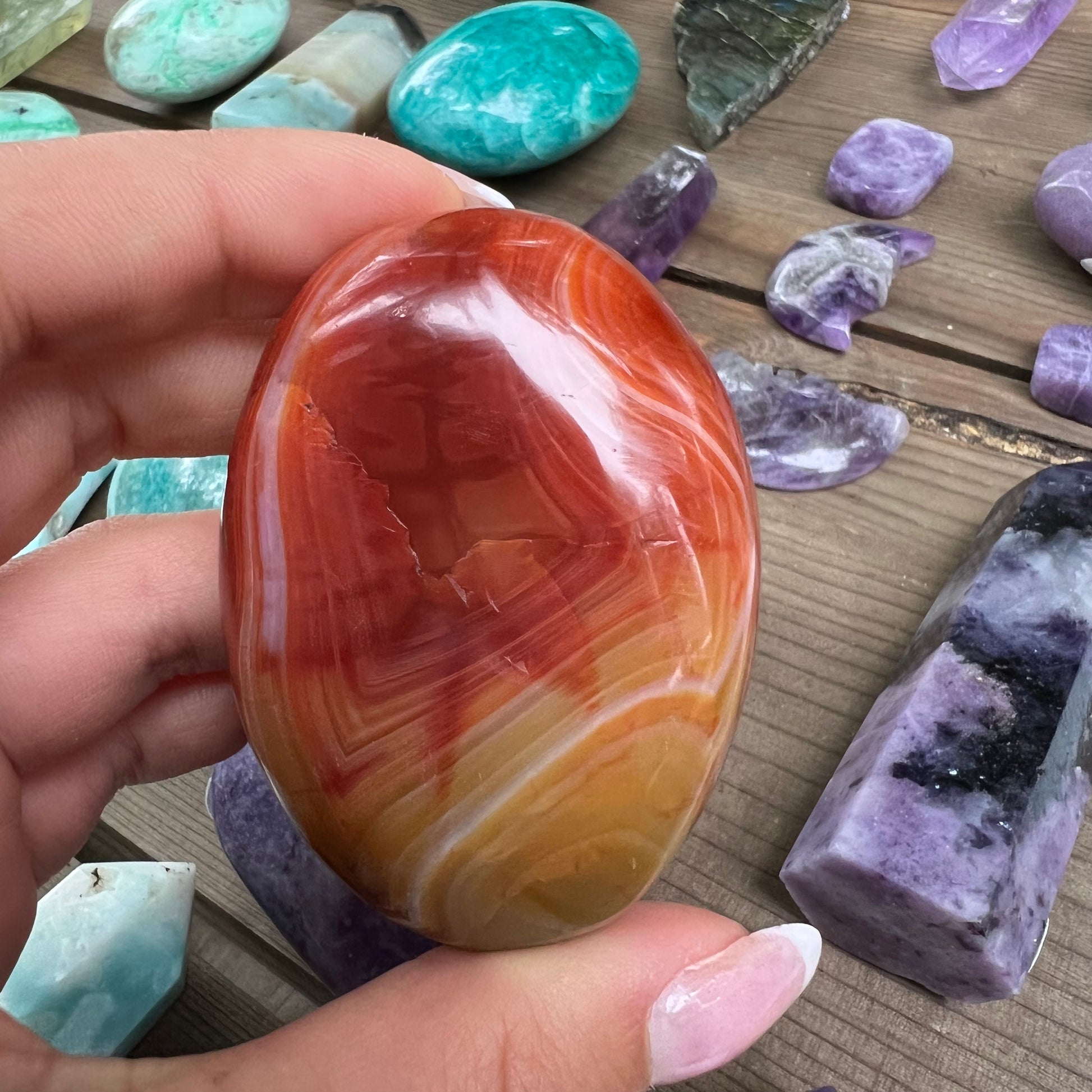 Carnelian Palm Stone (#12) - Simply Affinity