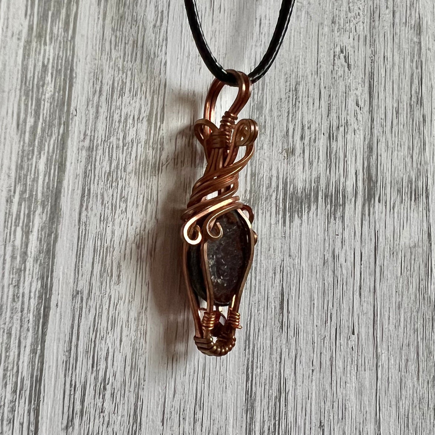 Tabasco Geode Pendant Wire- Wrapped with Garnet Accent Bead - Simply Affinity