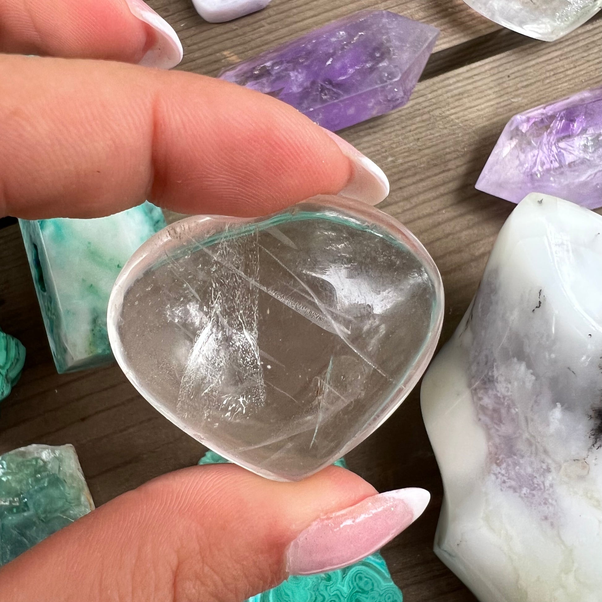 Mini Clear Quartz Heart (#1) - Simply Affinity