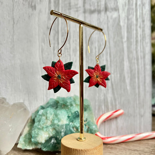 Poinsettia Polymer Clay Earrings - Simply Affinity