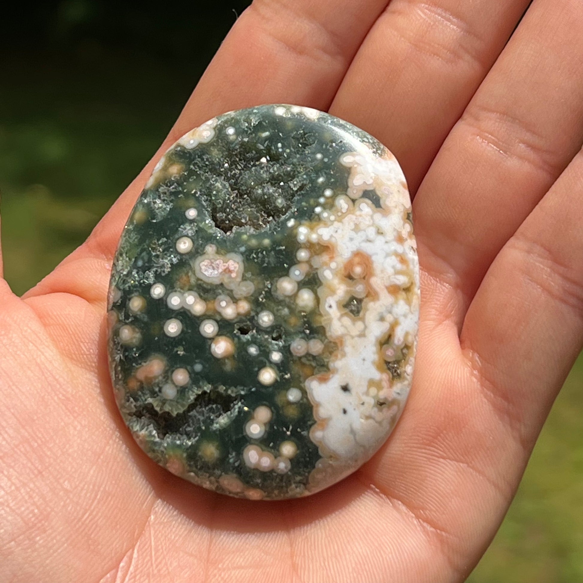 Ocean Jasper Palm Stone (#25e) - Simply Affinity