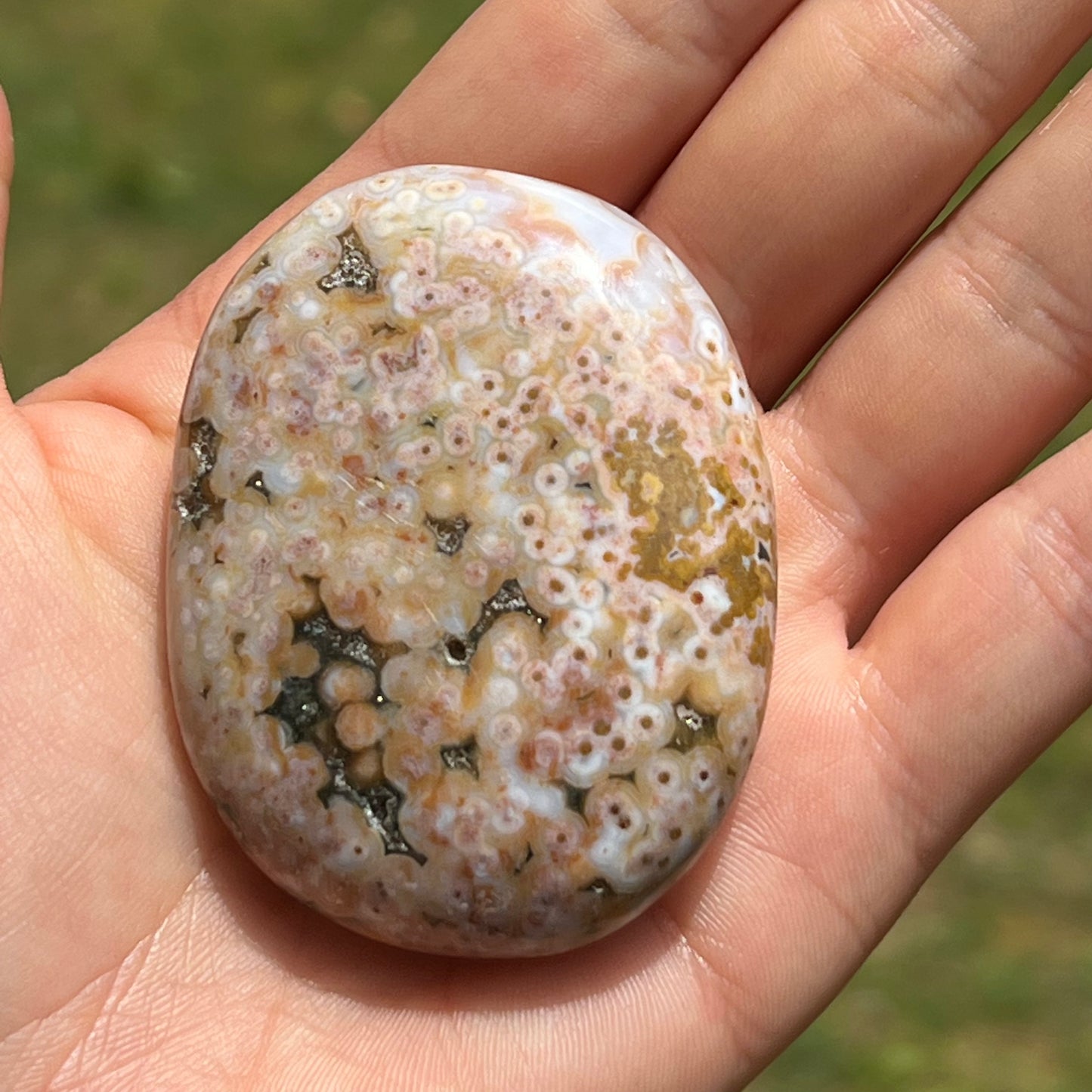 Ocean Jasper Palm Stone (#41e) - Simply Affinity