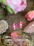 Pink 70's Flower Earrings