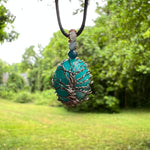 Handmade Tree of Life Amazonite Pendant with Aquamarine and Apatite - Simply Affinity