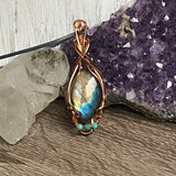 Labradorite Pendant with Turquoise Accent Beads - Simply Affinity