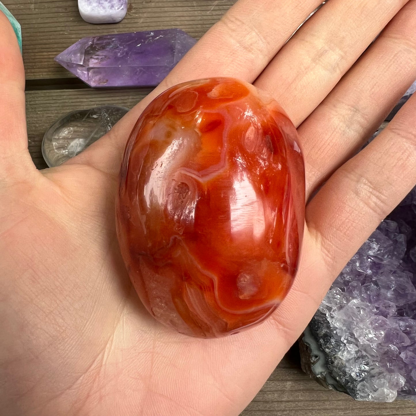 Carnelian Palm Stone (#11) - Simply Affinity