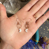 Mini Moon Hoop Earrings - Mother of Pearl