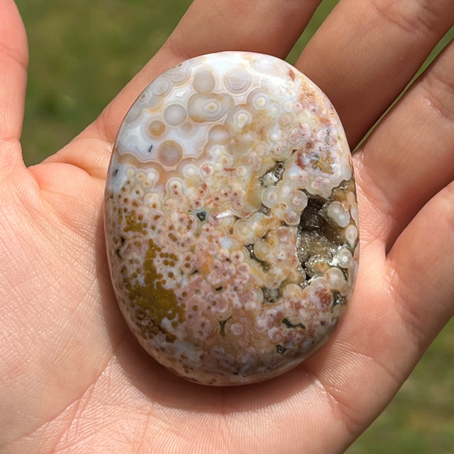 Ocean Jasper Palm Stone (#41e) - Simply Affinity